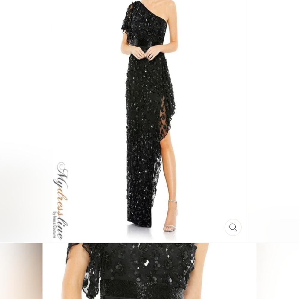 Elegant Black One-Shoulder Evening Dress